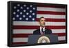 President Barack Obama (Giving Speech) Art Poster Print-null-Framed Poster