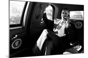 President Barack Obama in a Conference Call with Advisors to Discuss the Aurora, Colorado Shootings-null-Mounted Photo