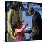 President Barack Obama is Congratulated by his Daughter after Taking the Oath of Office, Washington-null-Stretched Canvas