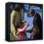 President Barack Obama is Congratulated by his Daughter after Taking the Oath of Office, Washington-null-Framed Stretched Canvas