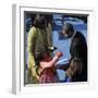 President Barack Obama is Congratulated by his Daughter after Taking the Oath of Office, Washington-null-Framed Photographic Print