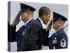 President Barack Obama is Saluted as He Boards Air Force One at Andrews Air Force Base-null-Stretched Canvas