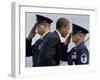 President Barack Obama is Saluted as He Boards Air Force One at Andrews Air Force Base-null-Framed Photographic Print