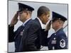 President Barack Obama is Saluted as He Boards Air Force One at Andrews Air Force Base-null-Mounted Photographic Print