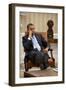 President Barack Obama Listens During to Advisors in the Oval Office-null-Framed Photo