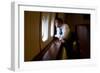 President Barack Obama Looks Out at the Australian Landscape from Air Force One, Nov. 17, 2011-null-Framed Premium Photographic Print