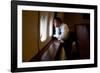 President Barack Obama Looks Out at the Australian Landscape from Air Force One, Nov. 17, 2011-null-Framed Photo