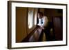 President Barack Obama Looks Out at the Australian Landscape from Air Force One, Nov. 17, 2011-null-Framed Photo