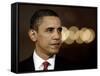 President Barack Obama Makes a Statement to the Nation, in the East Room of the White House-null-Framed Stretched Canvas