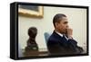 President Barack Obama Meets with Senior Advisors in the Oval Office, March 2, 2010-null-Framed Stretched Canvas