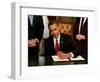 President Barack Obama Signs His First Act as President in the President's Room, January 20, 2009-null-Framed Photographic Print