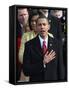 President Barack Obama Sings the National Anthem at the Swearing-In Ceremonies, January 20, 2009-null-Framed Stretched Canvas