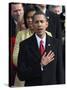 President Barack Obama Sings the National Anthem at the Swearing-In Ceremonies, January 20, 2009-null-Stretched Canvas