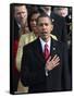President Barack Obama Sings the National Anthem at the Swearing-In Ceremonies, January 20, 2009-null-Framed Stretched Canvas