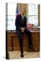 President Barack Obama Sits on the Edge of the Resolute Desk in the Oval Office, April 30, 2010-null-Stretched Canvas