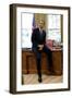 President Barack Obama Sits on the Edge of the Resolute Desk in the Oval Office, April 30, 2010-null-Framed Photo