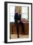 President Barack Obama Sits on the Edge of the Resolute Desk in the Oval Office, April 30, 2010-null-Framed Photo