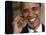 President Barack Obama Smiles as He Participates in a Joint News Conference in the White House-null-Stretched Canvas