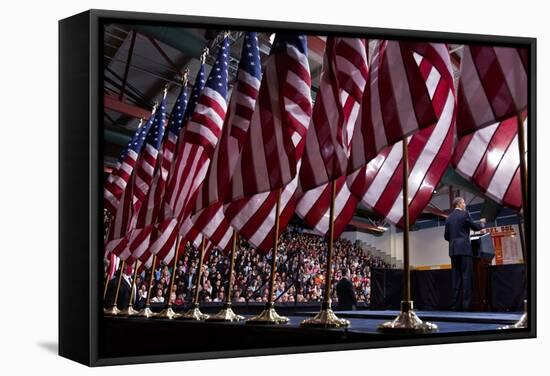 President Barack Obama Speaks on Immigration Reform in Las Vegas, Nev, Jan. 29, 2013-null-Framed Stretched Canvas