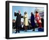 President Barack Obama Takes the Oath of Office with Wife Michelle and Daughters, Sasha and Malia-null-Framed Photographic Print