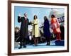 President Barack Obama Takes the Oath of Office with Wife Michelle and Daughters, Sasha and Malia-null-Framed Photographic Print
