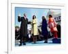 President Barack Obama Takes the Oath of Office with Wife Michelle and Daughters, Sasha and Malia-null-Framed Photographic Print