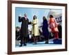 President Barack Obama Takes the Oath of Office with Wife Michelle and Daughters, Sasha and Malia-null-Framed Photographic Print