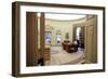 President Barack Obama Talks on the Phone in the Oval Office, Jan. 28, 2009-null-Framed Photo