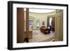 President Barack Obama Talks on the Phone in the Oval Office, Jan. 28, 2009-null-Framed Photo