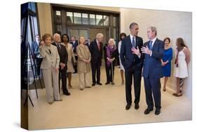 President Barack Obama Talks with Former President George W. Bush, April 25, 2013-null-Stretched Canvas