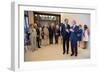 President Barack Obama Talks with Former President George W. Bush, April 25, 2013-null-Framed Premium Photographic Print