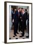 President Barack Obama Talks with Russian President Vladimir Putin-null-Framed Photo