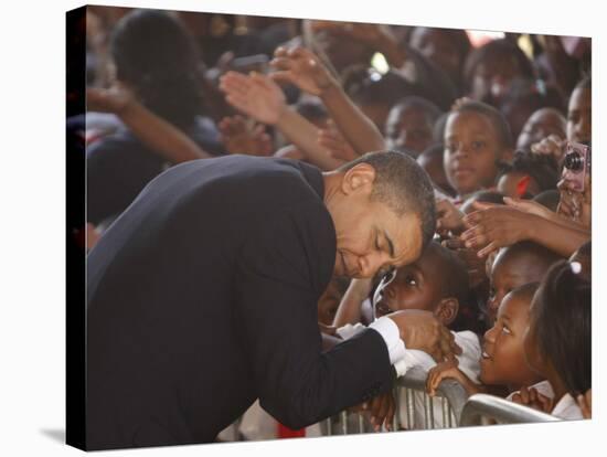 President Barack Obama Visits the Dr. Martin Luther King Charter School of New Orleans, Louisiana-null-Stretched Canvas