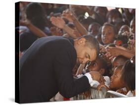 President Barack Obama Visits the Dr. Martin Luther King Charter School of New Orleans, Louisiana-null-Stretched Canvas