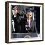 President Barack Obama Waves Before His Inaugural Address, Washington DC, January 20, 2009-null-Framed Premium Photographic Print