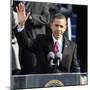 President Barack Obama Waves Before His Inaugural Address, Washington DC, January 20, 2009-null-Mounted Premium Photographic Print