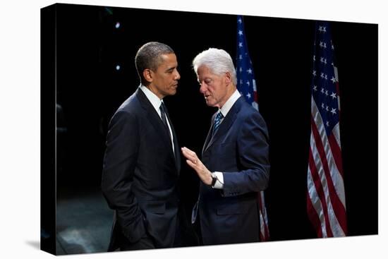 President Barack Obama with Former President Bill Clinton at an Election Year Fundraiser-null-Stretched Canvas