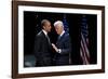 President Barack Obama with Former President Bill Clinton at an Election Year Fundraiser-null-Framed Photo