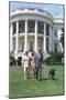 President Bill Clinton, Hillary and Chelsea Clinton, and Buddy the Dog on the South Lawn-null-Mounted Photo