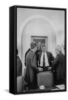 President Bill Clinton Meet with Republican Congressional Leaders in 1993-null-Framed Stretched Canvas