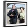 President Bush and First Lady, Laura, Carry Their Dogs-null-Framed Photographic Print