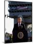 President Bush Declares the End of Major Combat in Iraq as He Speaks Aboard the Aircraft Carrier-null-Mounted Premium Photographic Print