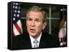 President Bush Delivers a Portion of His Speech for a Second Time for Assembled News Photographers-null-Framed Stretched Canvas