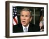 President Bush Delivers a Portion of His Speech for a Second Time for Assembled News Photographers-null-Framed Photographic Print