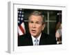 President Bush Delivers a Portion of His Speech for a Second Time for Assembled News Photographers-null-Framed Photographic Print