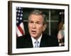 President Bush Delivers a Portion of His Speech for a Second Time for Assembled News Photographers-null-Framed Photographic Print