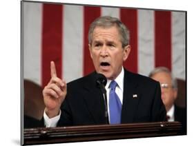 President Bush Delivers His Fifth State of the Union Speech-null-Mounted Photographic Print