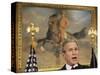 President Bush Delivers His Live Radio Address in the Roosevelt Room at the White House-null-Stretched Canvas