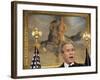 President Bush Delivers His Live Radio Address in the Roosevelt Room at the White House-null-Framed Photographic Print