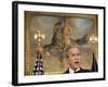 President Bush Delivers His Live Radio Address in the Roosevelt Room at the White House-null-Framed Photographic Print